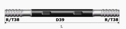 D39 extension Rod 1220mm ISO9001 de peu de perceuse de noyau du diamètre 39mm Hdd
